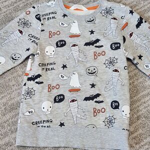 H&M boy girl Halloween pullover fleece sweatshirt gray size 6-8 years